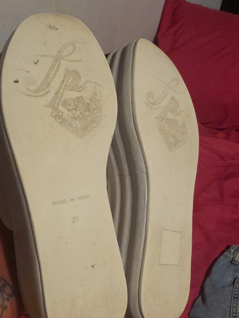 Free People Cream Platform Slide Sandals